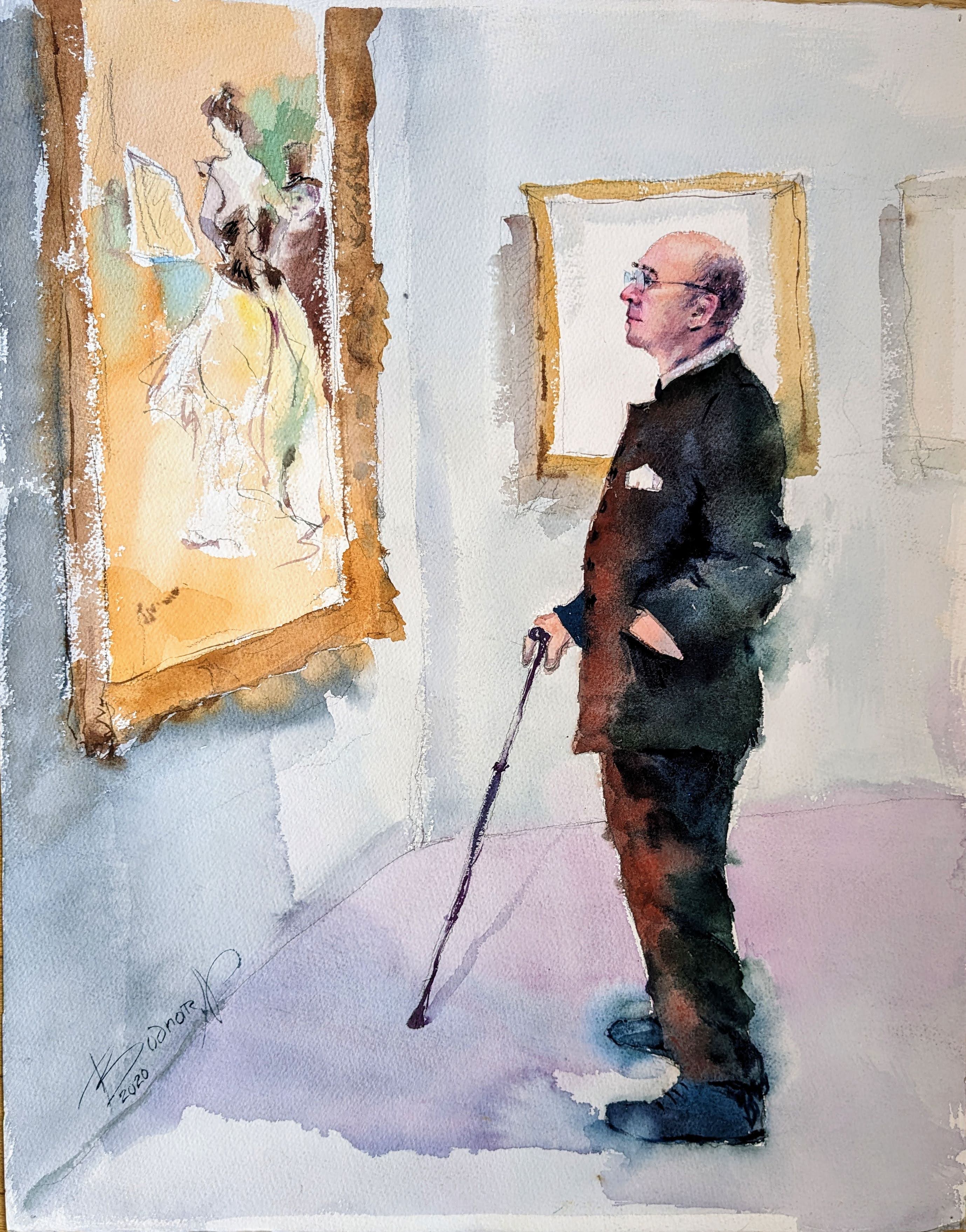 Portrait à l'aquarelle