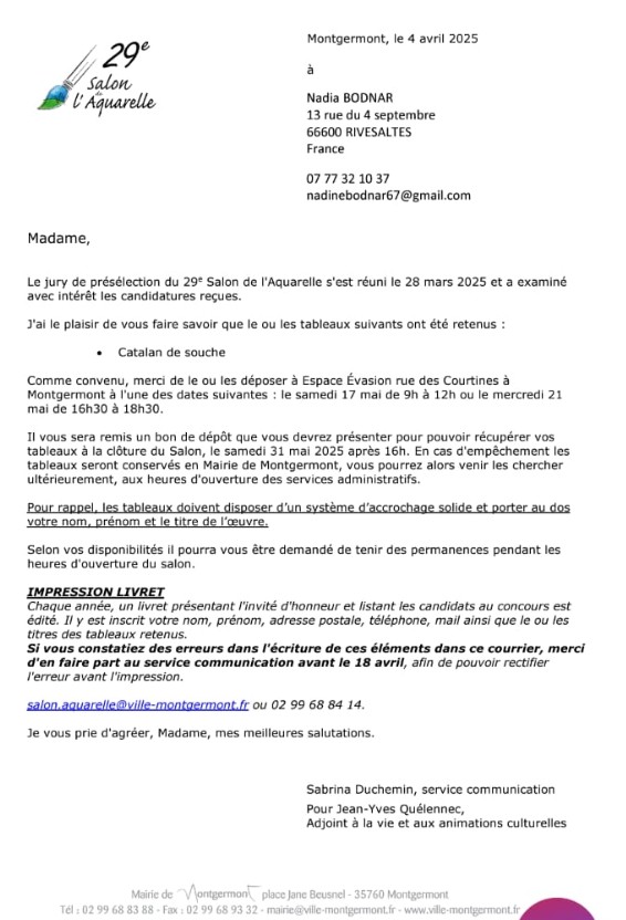 Pr&eacute;sentation de Nadia BODNAR &agrave; Montgermont